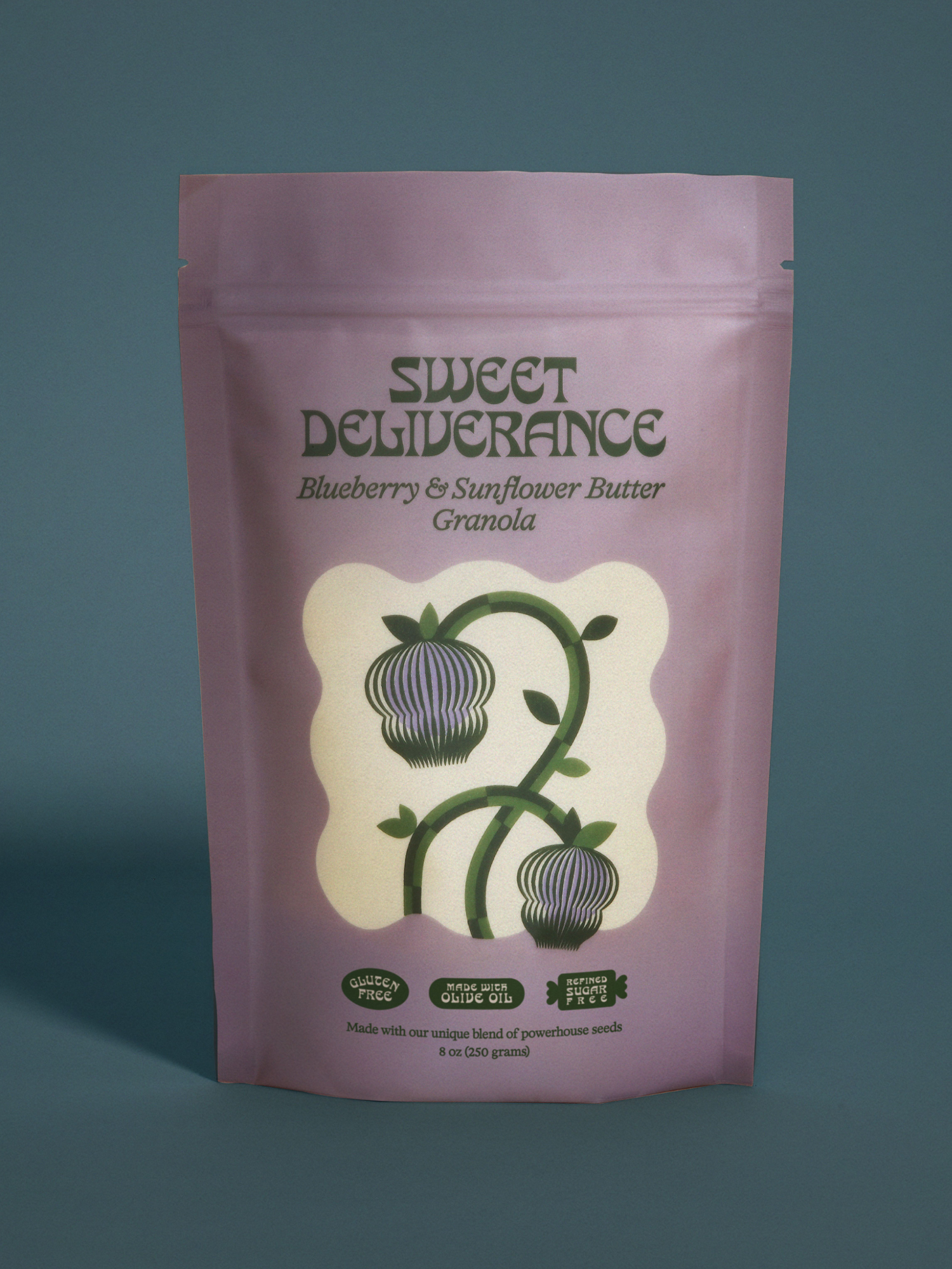 Blueberry Sunflower Butter granola by Sweet Deliverance — nut-free