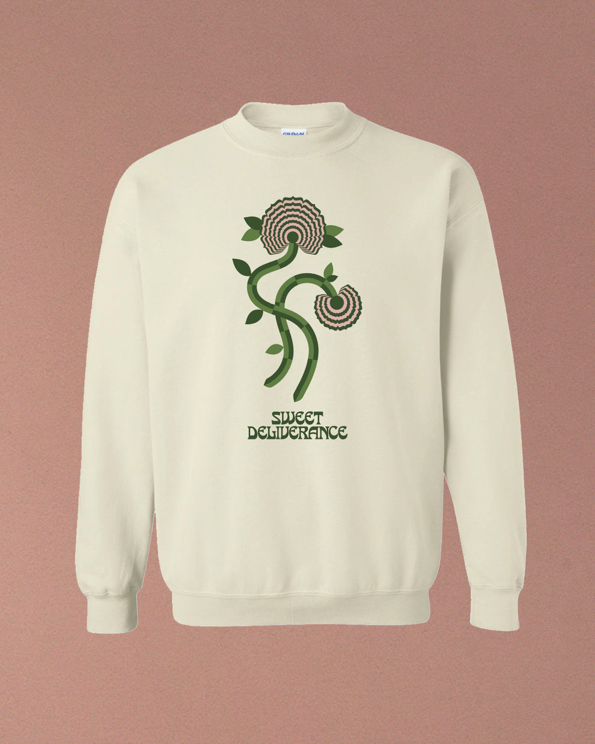 Rose Sweatshirt Image 1 Rose crewneck sweatshirt unisex — Sweet Deliverance